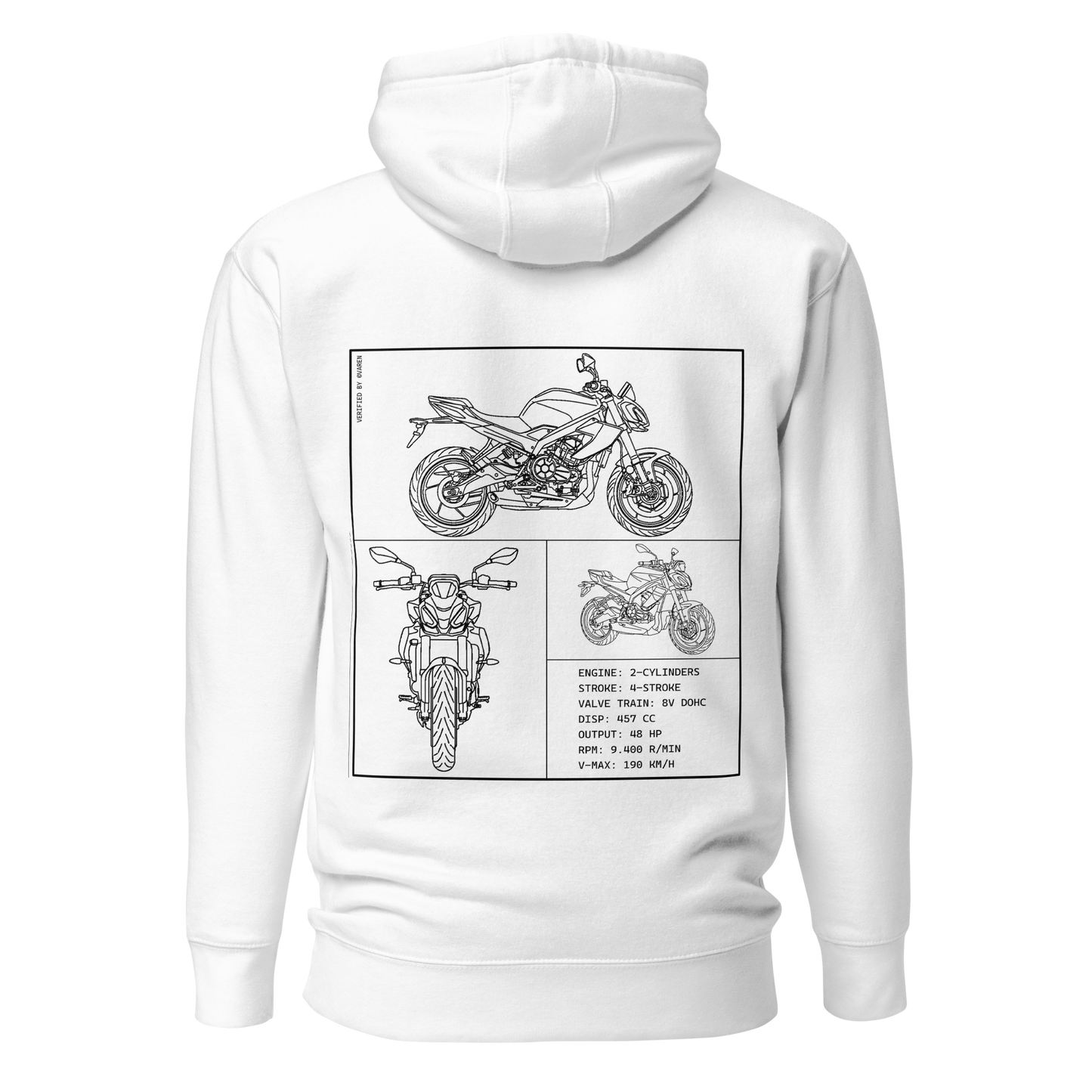 Aprilia Blueprint Hoodie - White