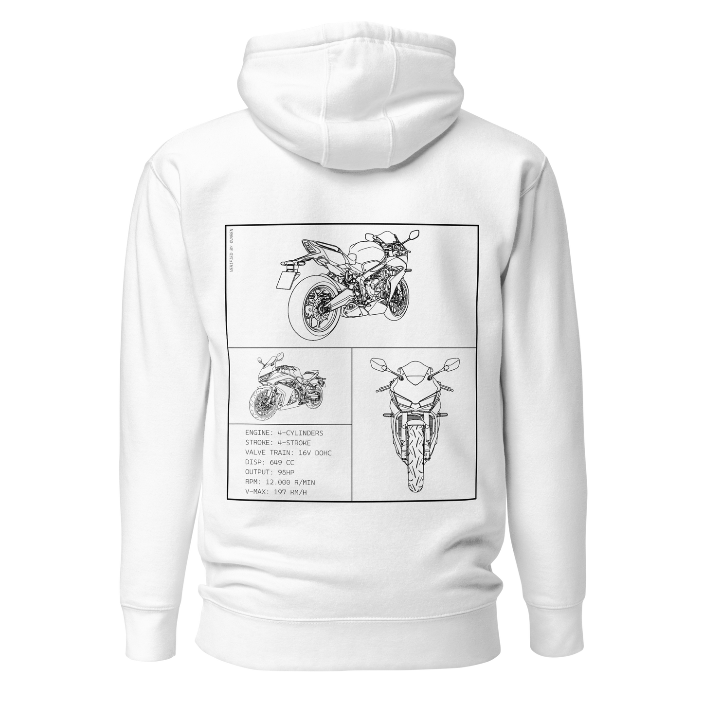 Honda Blueprint Hoodie - White