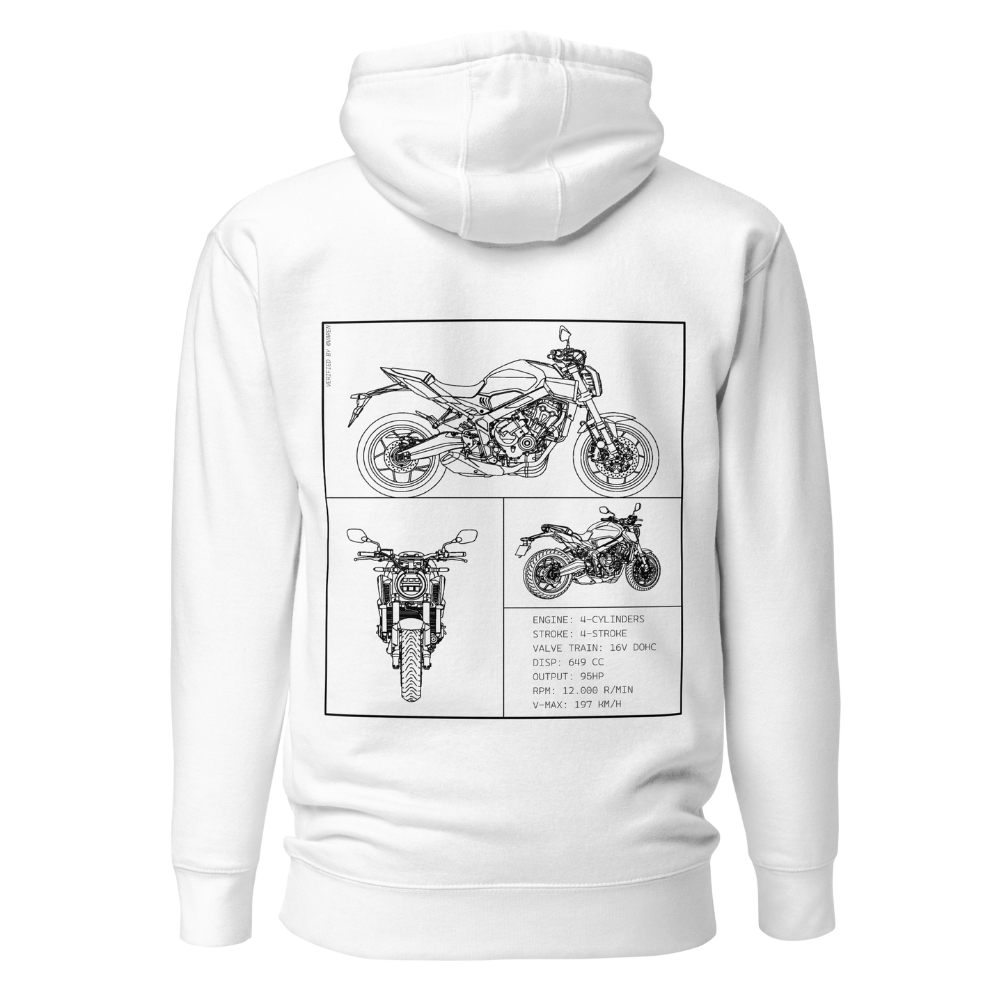Honda Blueprint Hoodie - White