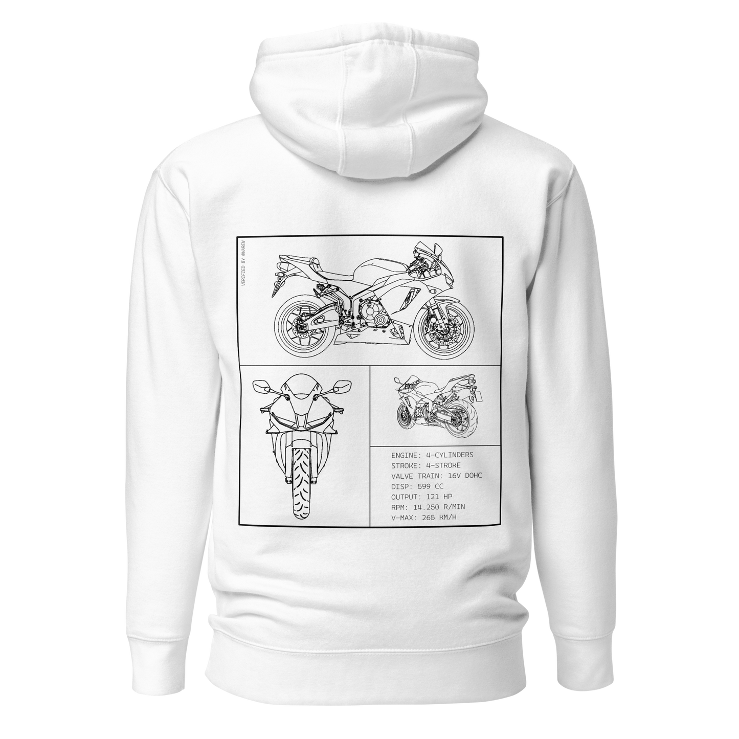 Honda Blueprint Hoodie - White