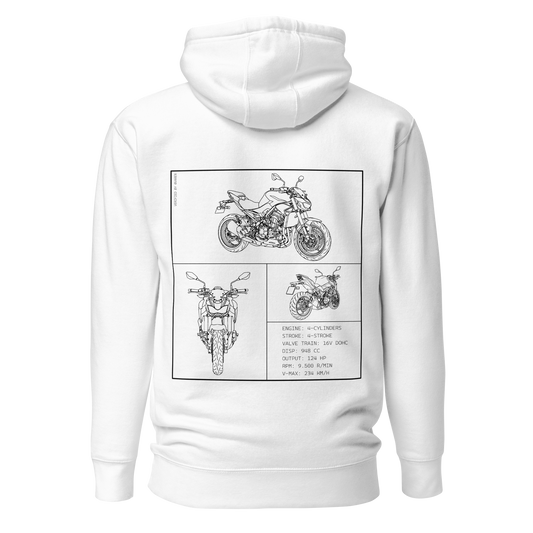 Kawasaki Blueprint Hoodie - White