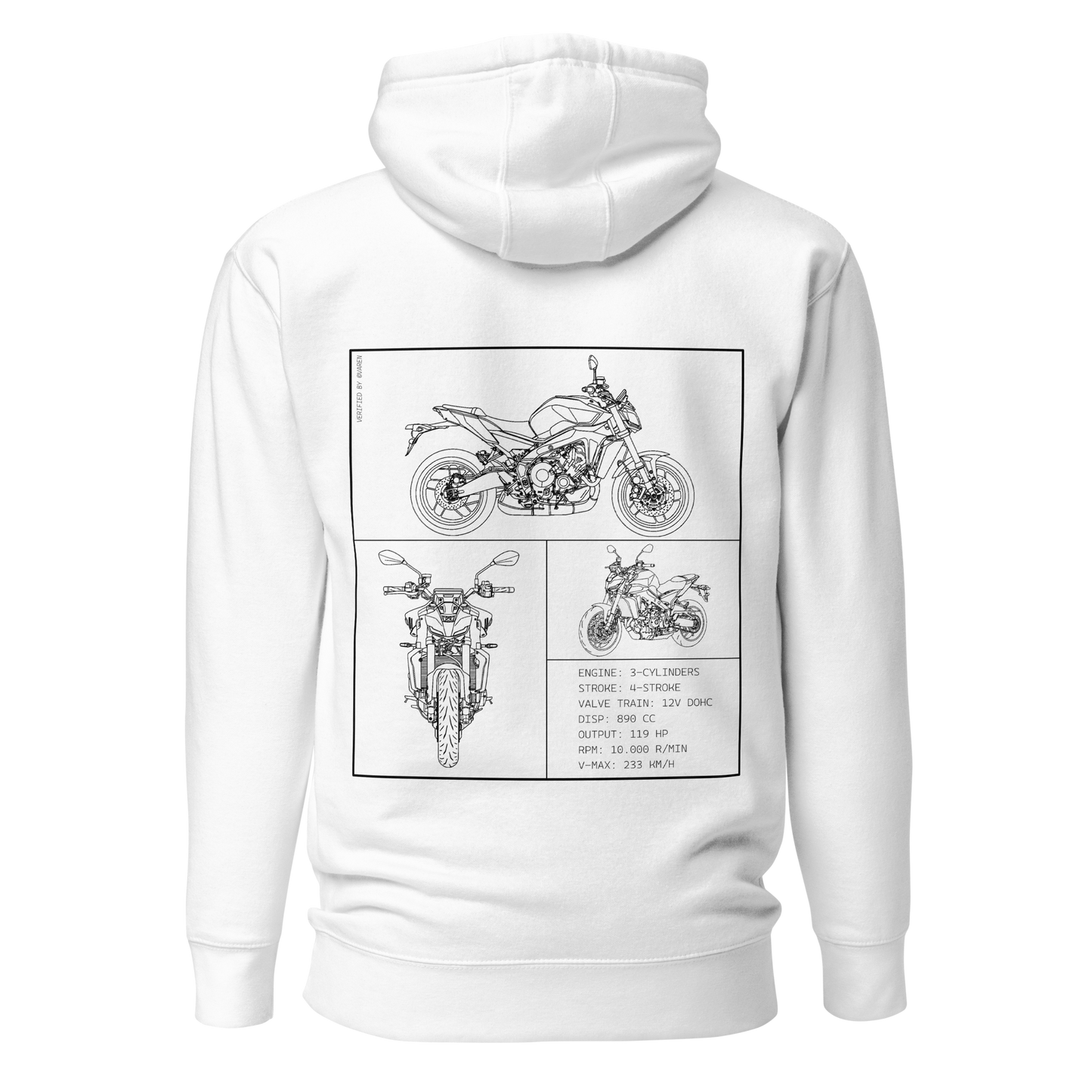 Yamaha Blueprint Hoodie - White