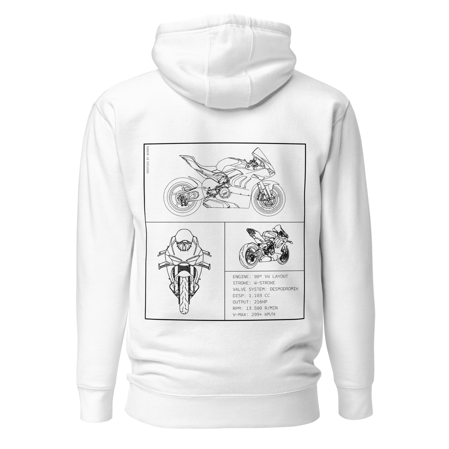 Ducati Blueprint Hoodie - White