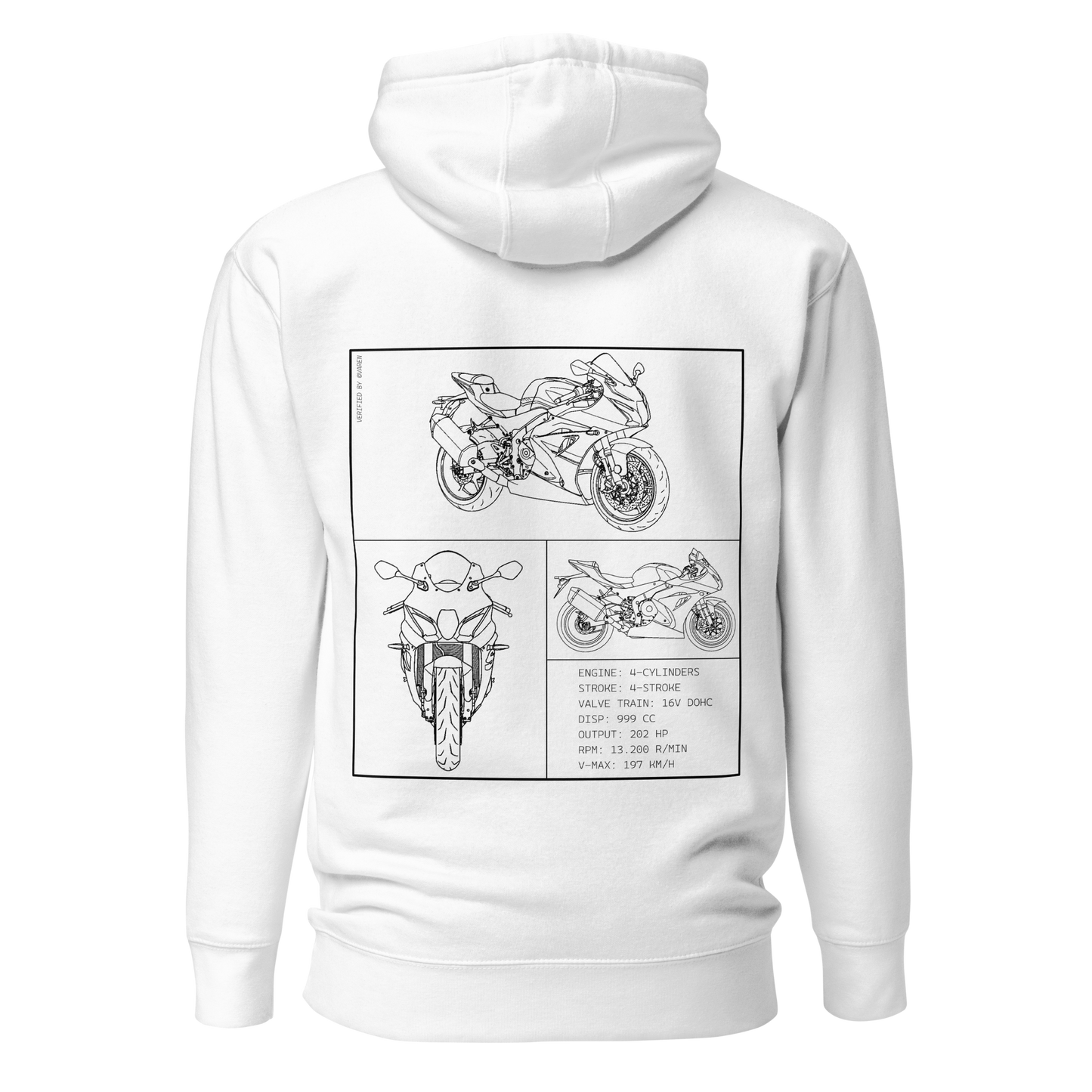 Suzuki Blueprint Hoodie - White