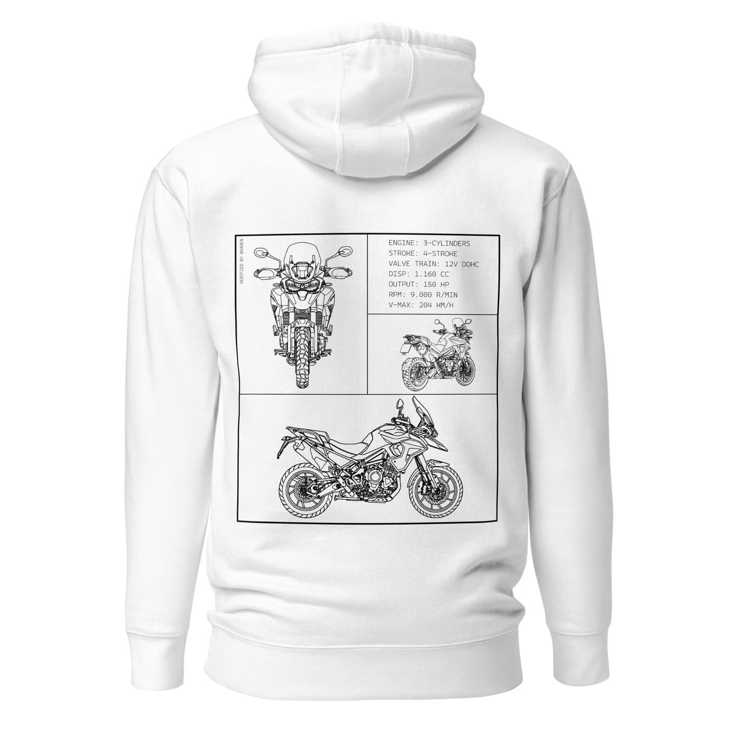 Triumph Blueprint Hoodie - White
