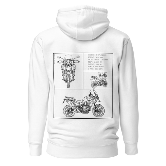 Triumph Blueprint Hoodie - White
