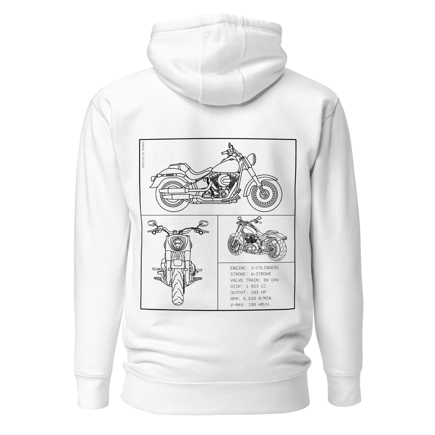Harley Davidson Blueprint Hoodie - White