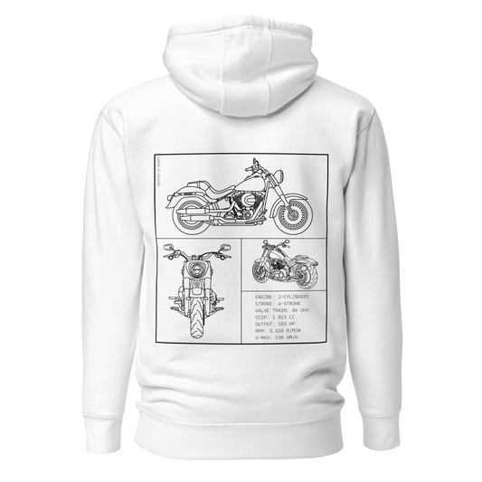 Harley Davidson Blueprint Hoodie - White