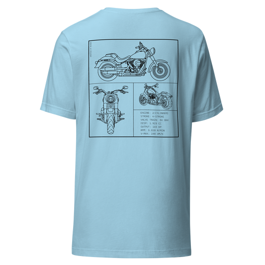 Harley Davidson Blueprint Shirt - Light blue