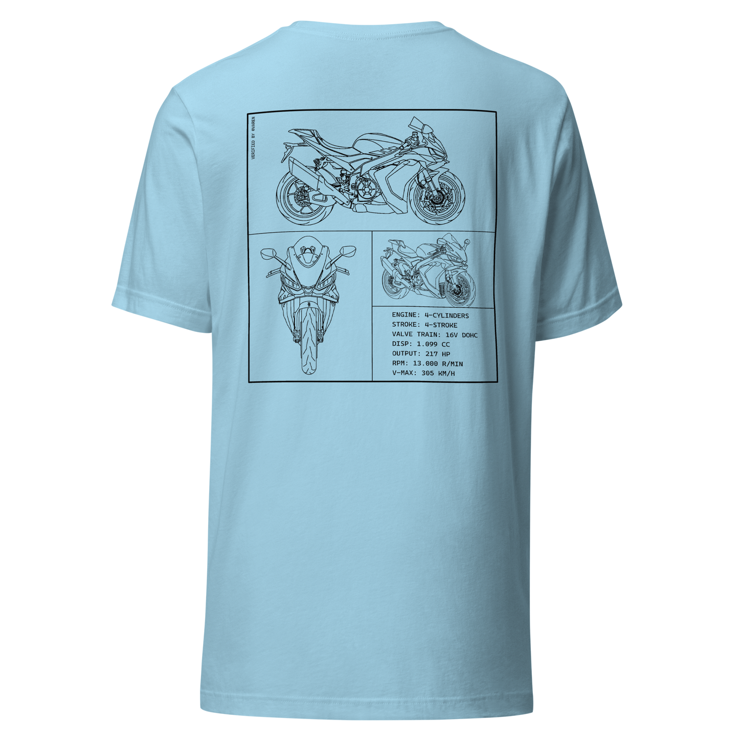 Aprilia Blueprint Shirt - Light blue