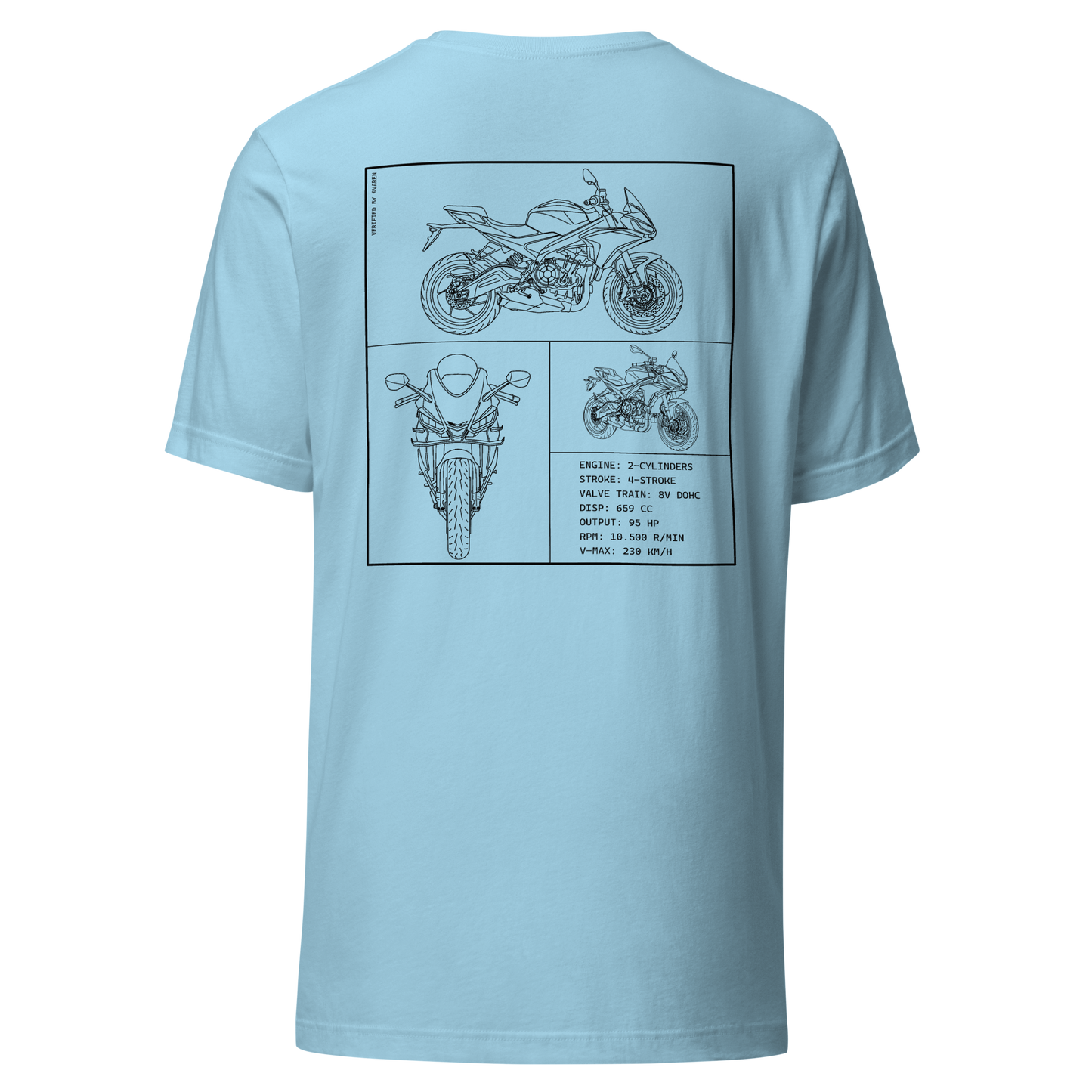 Aprilia Blueprint Shirt - Light blue
